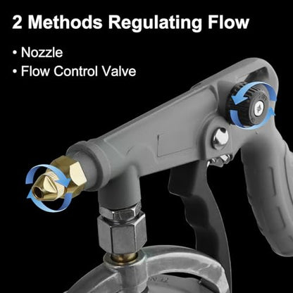 Undercoating Spray Gun with 1000ml Suction Feed Cup,Straight & 360° Spray Hose,No Area is Left Untouched, for Truck Bed Liner Coating, Rubberized Undercoat, Rust Proofing