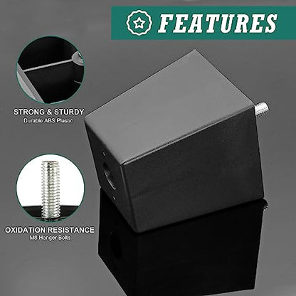 4pcs Plastic Square Legs 3" with Plate Nuts, M8-1.25 Thread - size: 3 Inch, M8-1.25 Metric Bolts