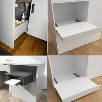 Undermount Drawer Slide Bottom Mount Pull Out Shelf Slides Full Extension - style: 22 Inch Drawer Slides