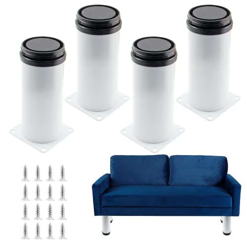 Bivethoi Adjustable Cabinet Legs, 4 Inch/100mm, Set of 4, White - size: 4 Inch