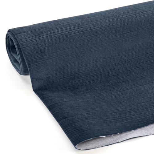 Foamma Benson Textured Microfiber Plain Velvet Upholstery Fabric by The Yard – 56" Wide Soft Fabric Ideal for DIY Sewing, Upholstery, Crafts, Chairs, Sofas and Home Décor - Midnight, 1 Yard - color: Midnight, size: 1 Yard