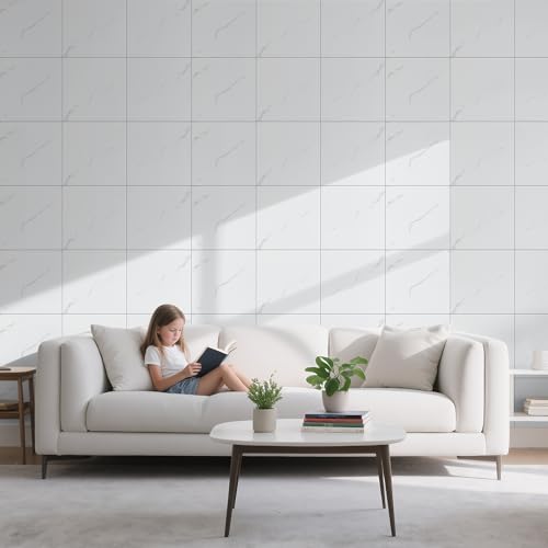 practicalWs 10pcs Marble Peel and Stick Tile Waterproof PVC Wall Tiles - size: 11.8" x 11.8" x 10-Pack