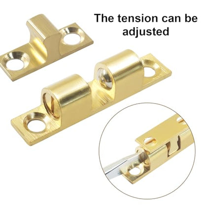Double Roller Catch Cabinet Latches, 40mm, 4 Pack - color: Gold, size: 40 mm