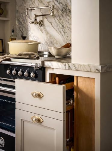 6Pack Champagne Bronze Cabinet Knobs with Backplate Drawer knobs - color: Champagne Bronze, style: Crown Crest