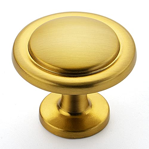 Ravinte Brushed Brass Round Cabinet Knobs,Zinc Pulls,1-1/4 Inch,30 Pack - color: Gold