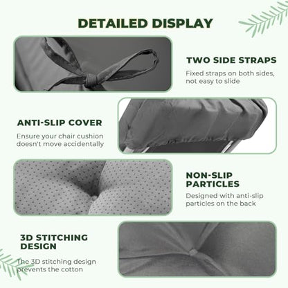 2 Pack 76 x 22 x 4.7" Waterproof Chaise Lounge Chair Cushion Outdoor Gray - color: Grey, size: 2 Pack