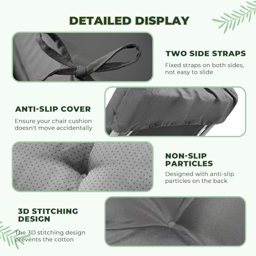 76 x 22 x 4.7 Waterproof Chaise Lounge Chair Cushion Outdoor Gray - color: Grey, size: 1 Pack