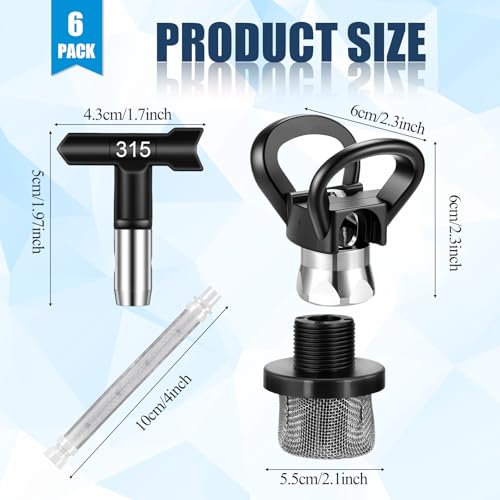 15Pcs Paint Sprayer Tips Set 6 Reversible Airless Spray Nozzle Tips