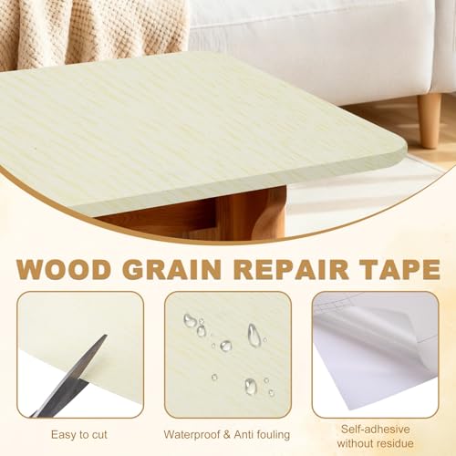 HARFINGTON Wood Grain Repair Tape 2" x16ft Self-Adhesive Repair Patch - color: White Oak, size: 2" x 16ft
