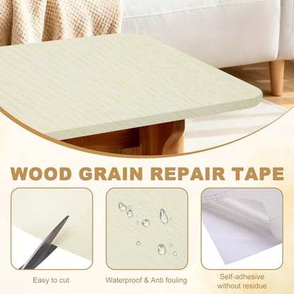 HARFINGTON Wood Grain Repair Tape 2" x16ft Self-Adhesive Repair Patch - color: White Oak, size: 2" x 16ft