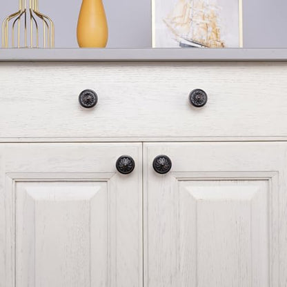 4 Pack Oil Rubbed Bronze Kitchen Cabinet Knobs,1-2/5" Furniture Knobs for Cabinets and Drawers Brushed Rubbed Bronze Cabinet Door Knobs for Dresser Drawers Bathroom Dresser Drawer Knob - color: Oil Rubbed Bronze