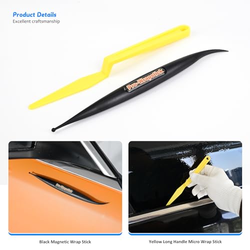 EHDIS Window Tinting Tool Kit: 7pcs Magnetic Vinyl Wrap Micro Stick Squeegee, 3pcs Hardness Squeegee, 2pcs PPF Tool for Car Vinyl Film Application