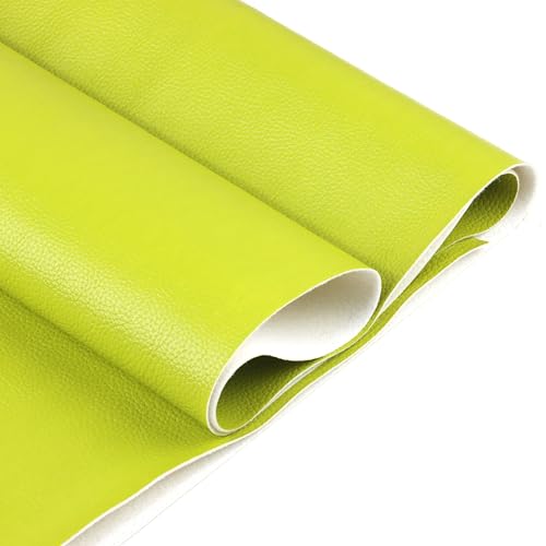 Ramya Faux Leather Sheets Roll 12" X 53"(30cm X 135cm) Upholstery Faux Leather Suitable for Handmade DIY, Earrings, Hair Clips, Sewing Crafts Projects (Fruit Green) - color: Fruit Green