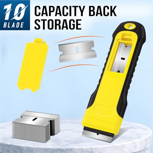 JETMORE Razor Blade Scraper with 15 Blades, Paint Scraper for Cleaning