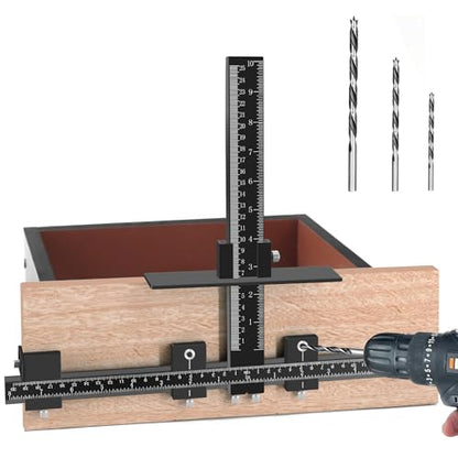 King&Charles Aluminum Cabinet Hardware Jig&3pcs Point Drill Bit - style: MAX-Aluminum