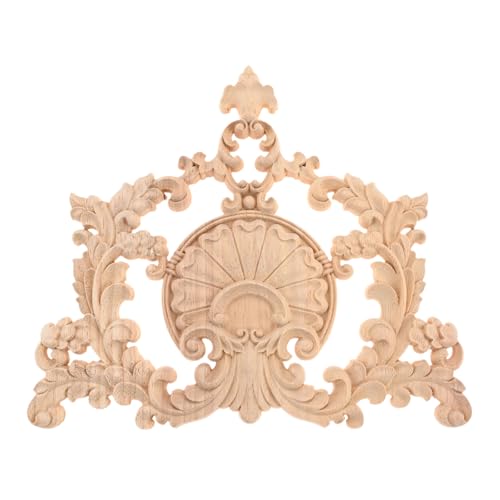 1Pc Center Wood Appliques Onlays Wooden Carved Decals Carvings - color: 1Pc