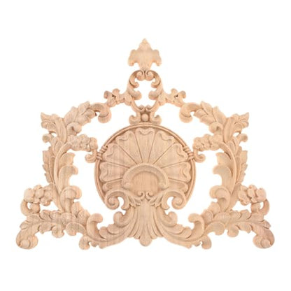 1Pc Center Wood Appliques Onlays Wooden Carved Decals Carvings - color: 1Pc