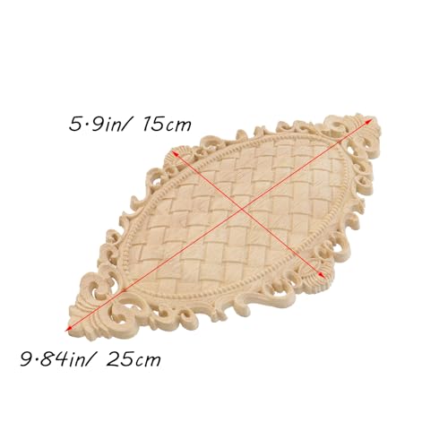 Antrader 2Pcs Unpainted Wood Carved Appliques for DIY,9.84"×5.9"(Style 17) - style: Style 17