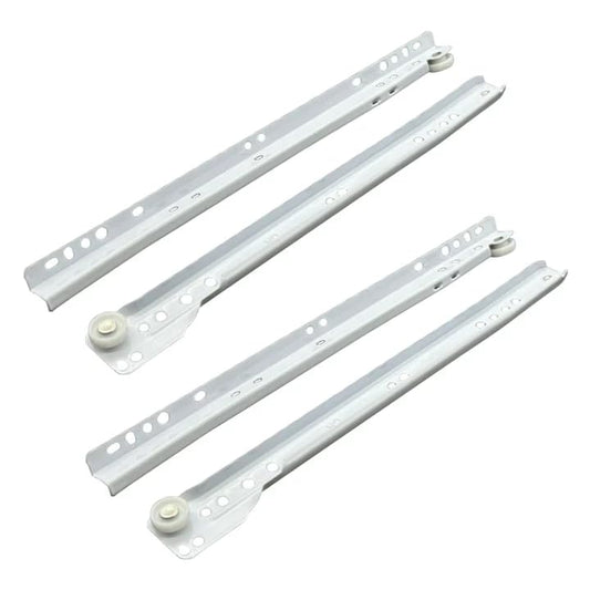 12 Inch Drawer Slide Kit, Soft Close Heavy Duty Drawer Slide Bottom Mount, Coated Steel Drawer Track with Smooth Nylon Rollers, Drawer Glides Replacement for Cabinet Dresser, White - size: 0.7mm 12 in
