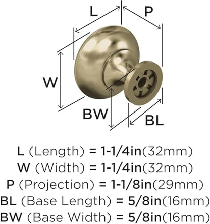 Amerock 1-1/4" Round Edona Golden Champagne Cabinet Knob - color: Golden Champagne, size: 1-1/4 Inch (32 mm) Diameter