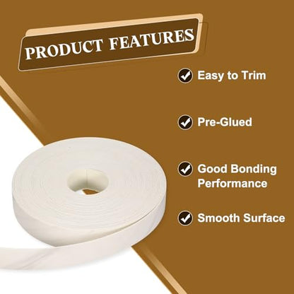 uxcell 1-1/8 Inchx50ft Wood Veneer Edge Banding Pre-Glued Flexible - size: 1-1/8 Inch x 50ft