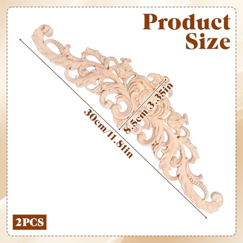 2 Pieces Wood Appliques, Unpainted Wood Moldings & Trims