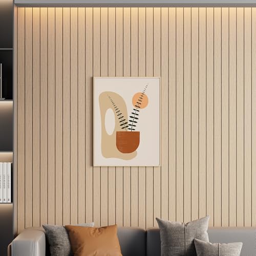Arthome Peel and Stick Slat Wall Panels 15.7 "x120,Self-Adhesive PVC Wood Grain Wallpaper Panel,3D Thick Faux Soundproof Backsplash Accent Wall Tile for Walls & Furniture (Oak Coverage 13 Sq.ft) - color: Oak, size: 15.7" x 120"