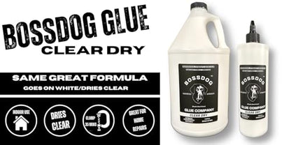 BOSSDOG Clear Dry Wood Glue, Strong Bond, Fast Drying, Cutting Board Safe, Dries Clear, Carpentry Projects, DIY Home Repair, Woodworking, Furniture Repair. Large Bottle, Made by a Maker, for Makers