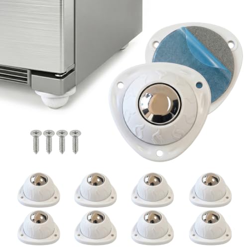 Self Adhesive Caster Wheels: 360° Swivel Bulk Pack (White, 8pcs - color: White, size: 8pcs