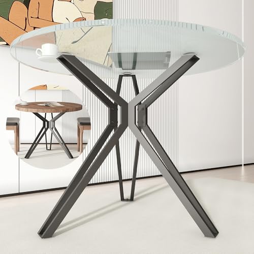28 Inch Metal Table Base with Suction Cups for DIY Projects - color: Deep Black
