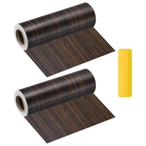 HARFINGTON Wood Grain Repair Tape 6" x16ft Self-Adhesive Repair Patch - color: Black Walnut, size: 6" x 16ft