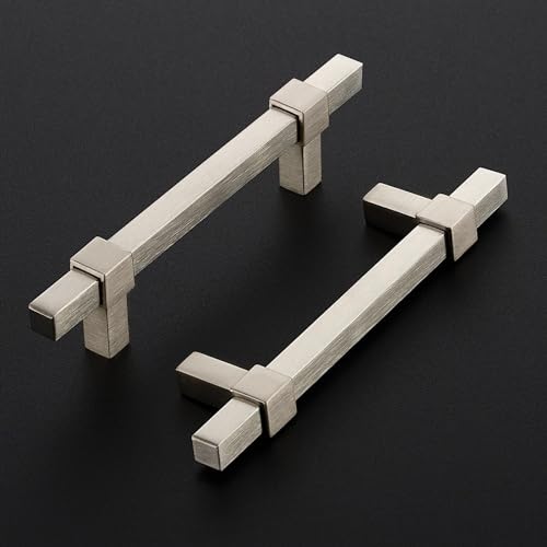 15 Pack Brushed Nickel Cabinet Handles, 3-3/4" Hole Center Drawer Pulls - color: Brushed Nickel, size: 3-3/4 Inch Hole Center