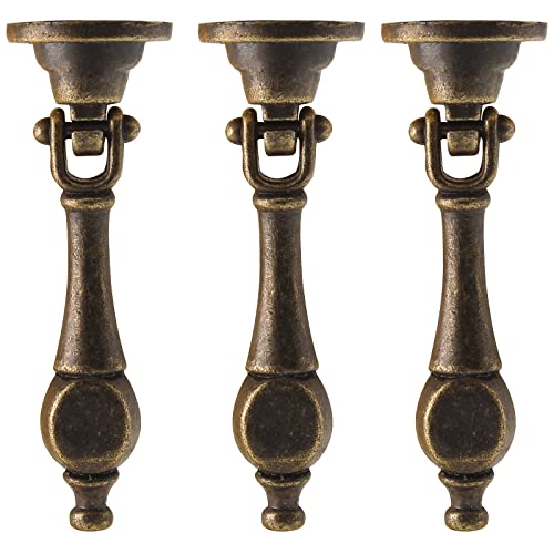 Waziaqoc 6PCS Antique Tear Drop Pulls - size: Bronze, Single Hole Pendant Pull