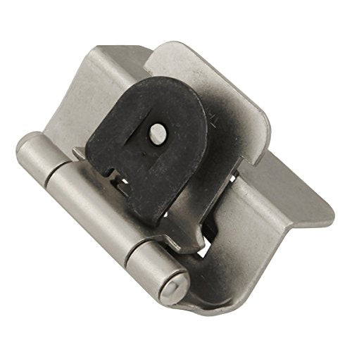 Hickory Hardware P5310-SN Double Demountable Hinge - 170° Opening Face Frame - 1/2 Inch Overlay Self-Closing Feature - Easy Installation Cabinet Screwless Mounting Satin Nickel Finish 1 Pair - color: Satin Nickel