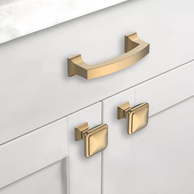 Asidrama 10 Pack 3 Inch(76mm) Hole Centers Champagne Bronze Kitchen Cabinet Handles, Gold Cabinet Pulls Kitchen Cabinet Hardware for Cupboard Drawer Pulls - color: Champagne Bronze, size: 3" Hole Center, style: 10 Pack
