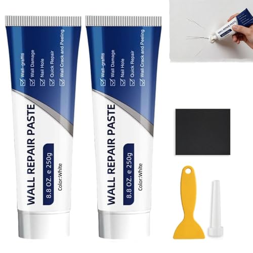 2 Pcs Drywall Repair Paste with Scraper, New Drying Wall Mending Agent, Quick Wall Repair for Holes, Cracks, Scratches, Home DIY Fix, Multi-Functional Spackle Wall Repair Kit