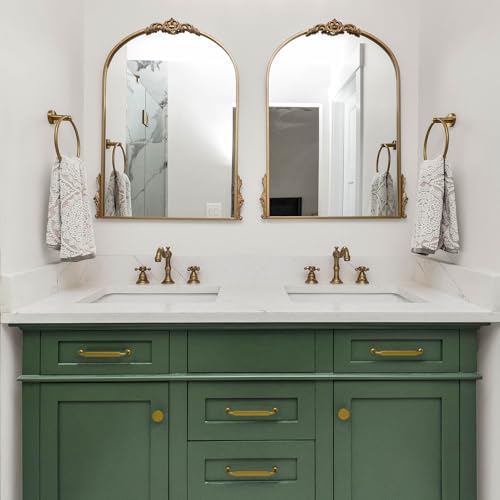 7-1/2 in Antique Brass Cabinet Pulls 5 Pack, Footed Handles P2302 - color: Antique Brass, size: 7-1/2" Hole Centers-5 Pcs