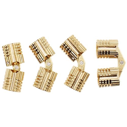 4PCS 8mm Concealed Furniture Hinges 180 Degree Opening Angle Brass Barrel Hidden Gold Cabinet Hinges Suitable for Most Small Boxes