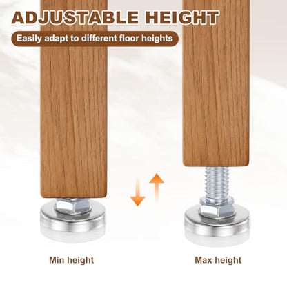 uxcell 4Pcs Furniture Leveling Feet, 3/8"-16x2 x1 Adjustable Metal - size: 3/8"-16 x 2" x 1"