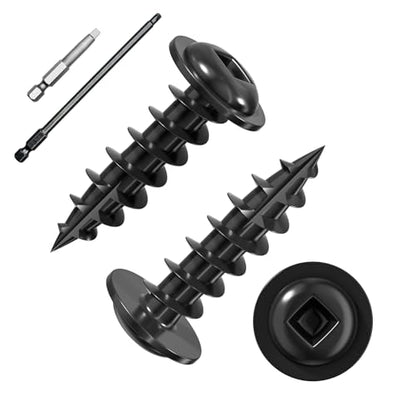 Wensilon Pocket Hole Screws, #8 x 3/4", Square Drive, Black, 1lbs 200pcs - color: Black, size: 8*3/4"