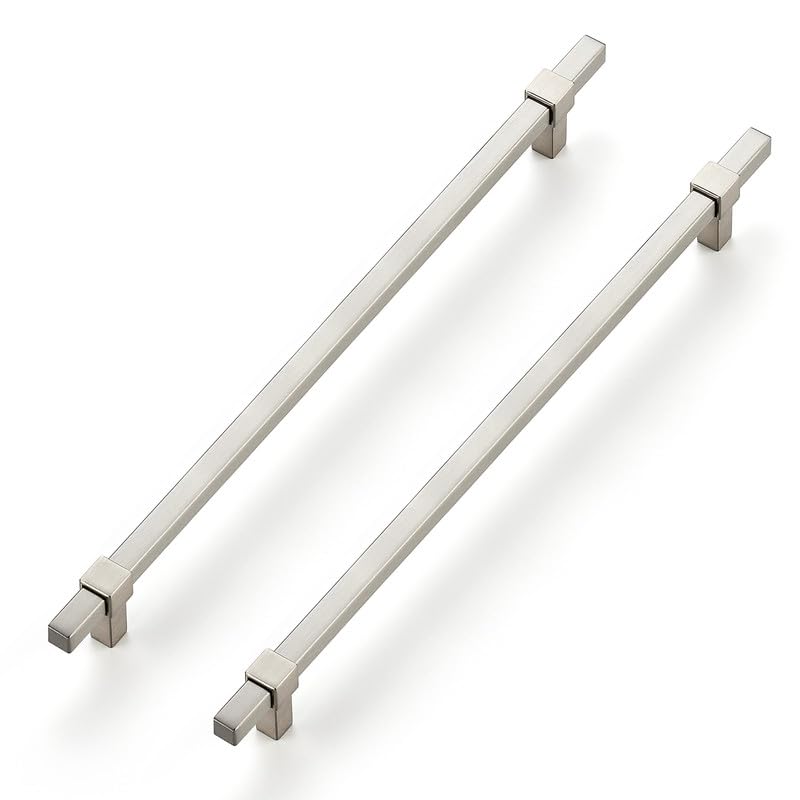 15 Pack Brushed Nickel Cabinet Handles, 10" Hole Center Drawer Pulls - color: Brushed Nickel, size: 10 Inch Hole Center