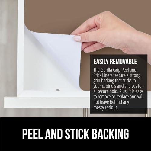 GORILLA GRIP® Peel and Stick Paper, Cabinet Liner, 17.5"x10' Dark Beige - color: Beige, size: 120"w X 17.5"l