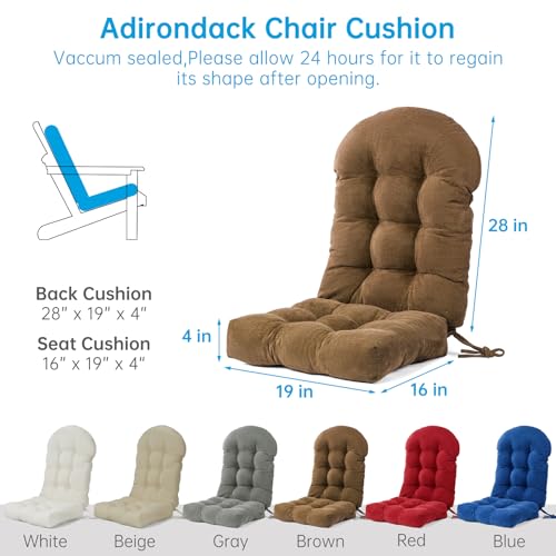 Rocking Chair Cushion 44x19x4 Non-Slip Indoor Adirondack Chair pad - color: Indoor Brown
