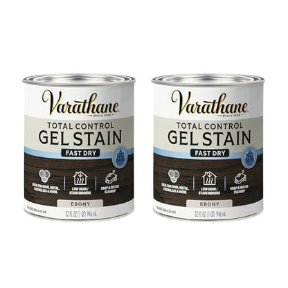 Varathane Total Control Gel Stain - color: Ebony, size: Quart (Pack of 2)