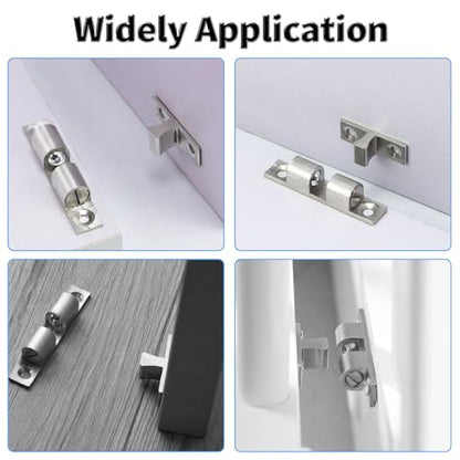 2 Pcs 50mm Adjustable Double Ball Catch, Brass Cabinet Door Latch - size: 50mm