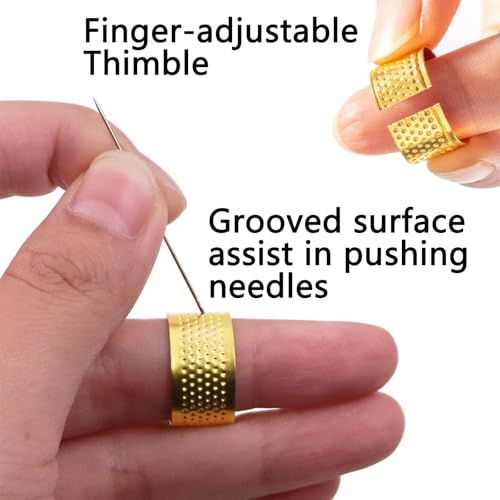 44Pcs Sewing Tool Set, Big Eye Steel Sewing Needle Kit for Hand Sewing - color: 44P