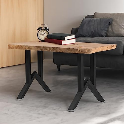 19 Inch Metal Table Legs, Heavy Duty Industrial Metal Coffee Table Desk Legs Set of 2 Mid Century Home DIY Projects Furniture Feets with Adjustment Feet Pads(Bear Up to 800lb) - size: 19 '' Unique Shape