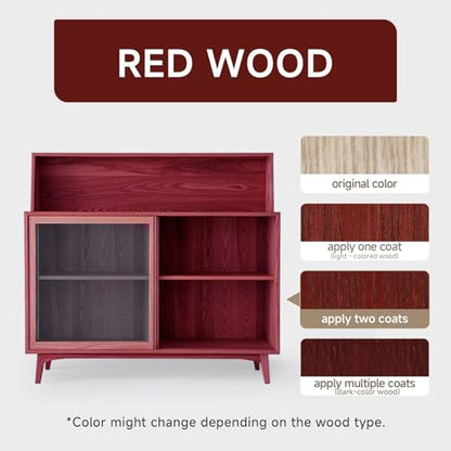 Wood Stain and Sealer, Built‑in Brush, Red Wood, 2 Pack, 10.6 Oz - color: Red Wood, size: 2 Pack