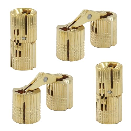 10 mm Hidden Brass Barrel Hinges, 12 Pack - style: 10mm