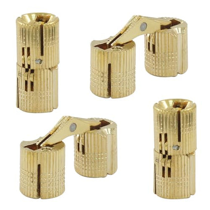 10 mm Hidden Brass Barrel Hinges, 12 Pack - style: 10mm